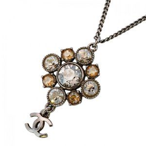 CHANEL Orange Diamond Logo Necklace